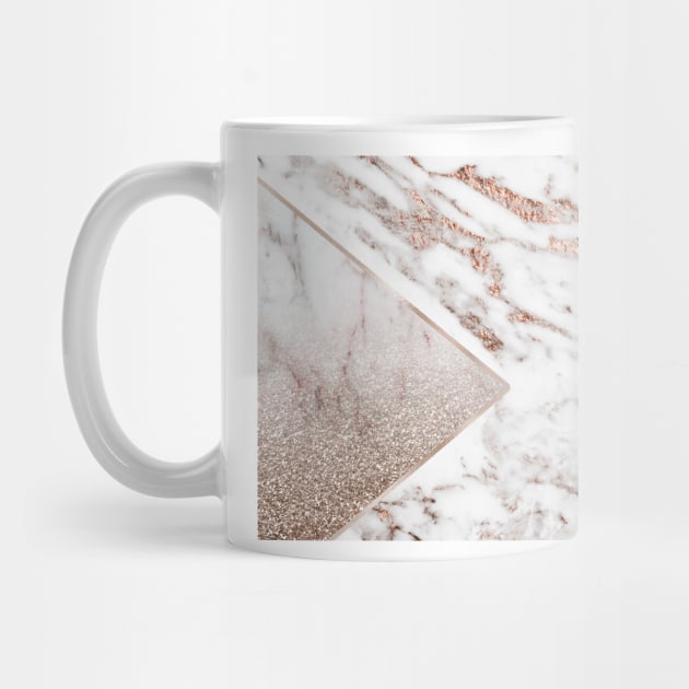 Rose gold geo - hint of marble gradient by marbleco